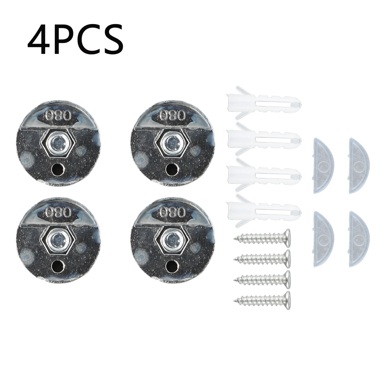 Glass Clip Mirror Clip 4Set Holder No Drilling Required Round Hanging Hardware Elevators Bathrooms Accessories
