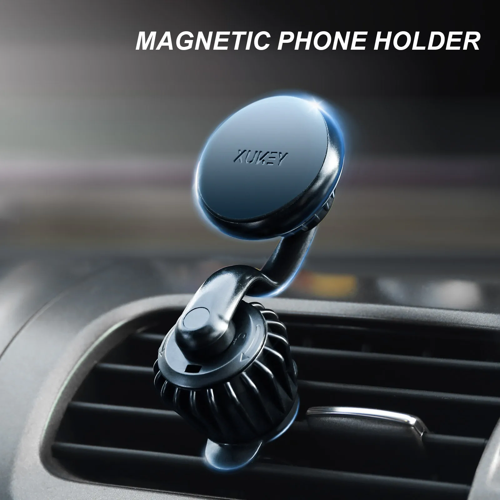 Universeller 360° drehbarer magnetischer Auto-Handyhalter, faltbarer Handy-Ständer, Lüftungsschlitz-Magnethalterung, GPS-Unterstützung für iPhone