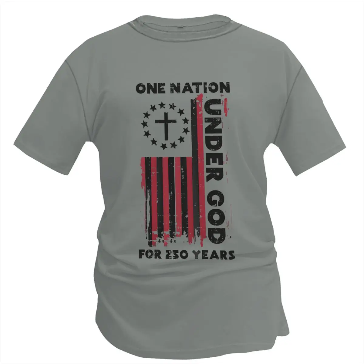 One Nation Under God for 250 Years Print T Shirt Women Men Vintage  USA Flag Patriotic 4th of July Streetwear Casual Tops Gifts