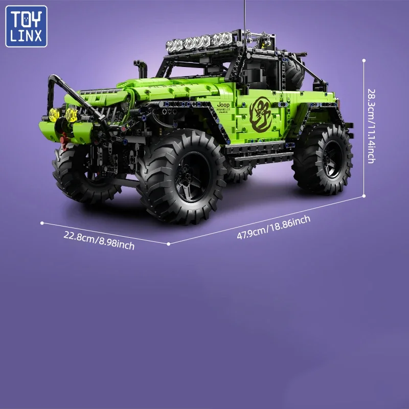 TOYLYNX DIY Moc Off-road รถบล็อกอาคาร 1:8 รถแข่งรุ่นของเล่นของขวัญเด็กผู้ใหญ่วันเกิดคริสต์มาสชุดของขวัญ