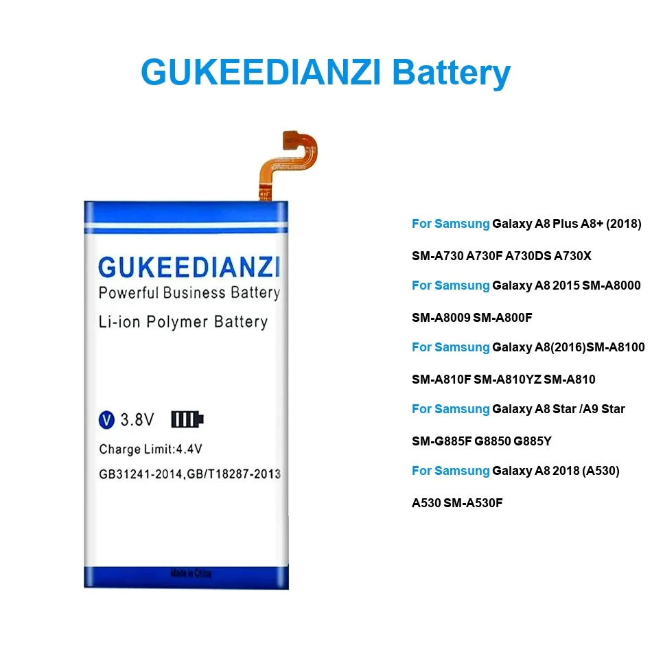 Mobile Phone Battery 3800-4700mAh EB-BG885ABU EB-BA730ABE EB-BA810ABE For Samsung Galaxy A8 Star 2018 Plus 2015 2016