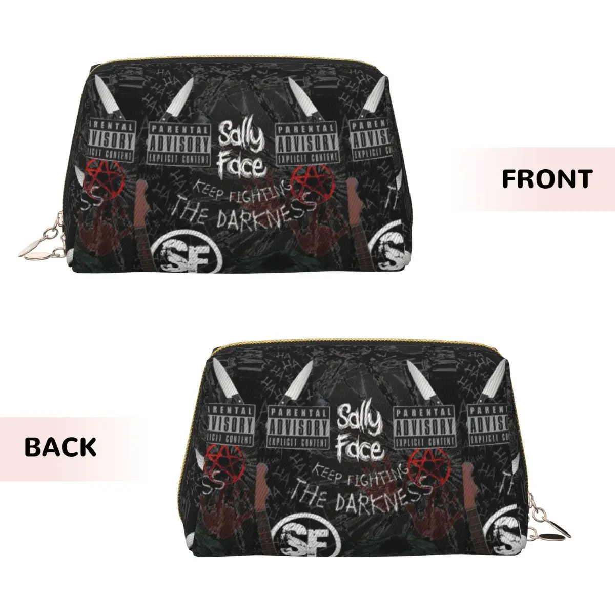 Sally Face Game Anime SF Horror Sal Fisher Women Cosmetic Bags Travel Makeup Organizer Pouch Toiletry Storage Dopp Kit Box