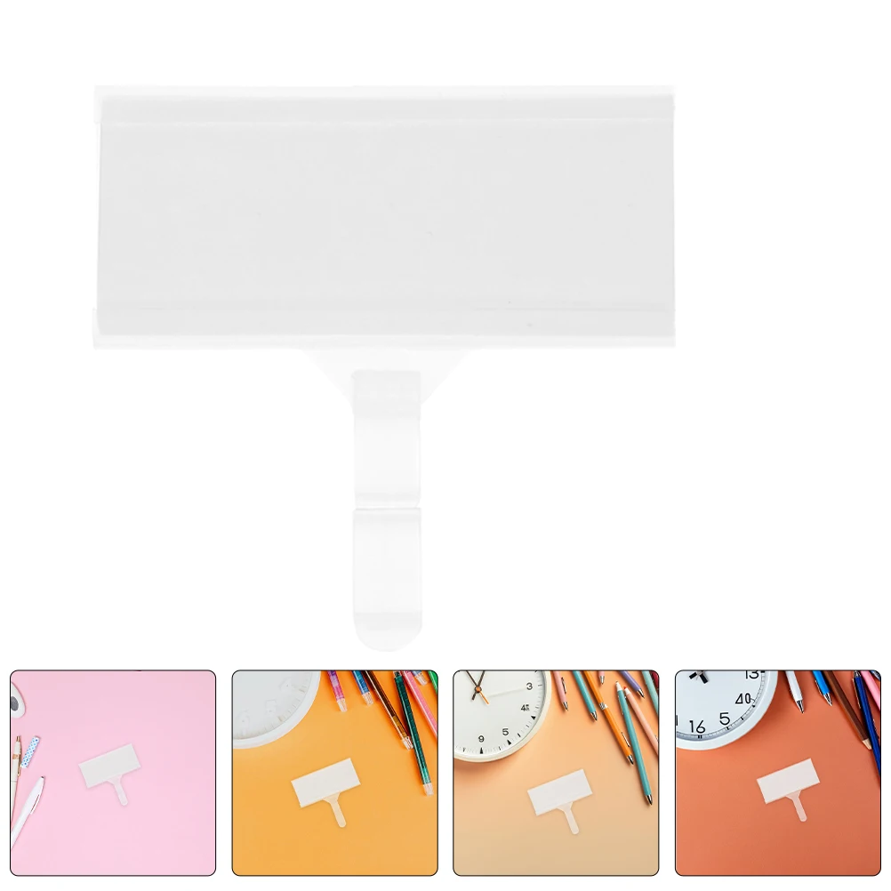 

50pcs Wire Price Label Holder Plastic Supermarket Shelf Tags Clip Display Storagebins Merchandise Price Tag Labels