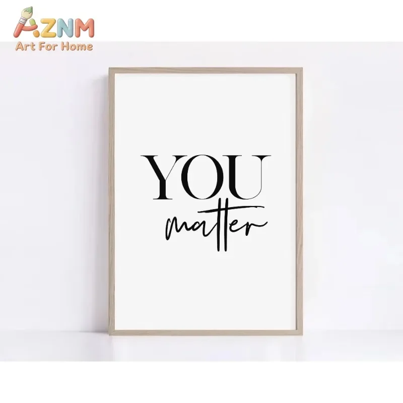 Positive Affirmation Quote Canvas Wall Art Self Love Motivational Text Print See The Good You Matter Unframed Canvas Poster for