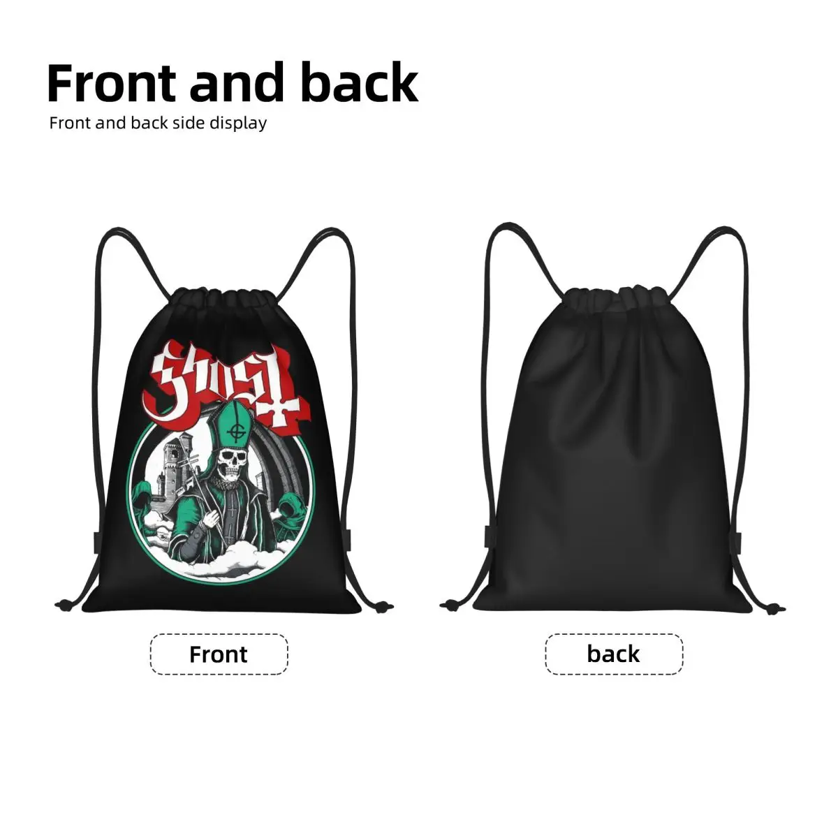 Impera Maestro Ghost Drawstring Backpack Sports Gym Bag for Women Men Heavy Metal Rock Band Training Sackpack