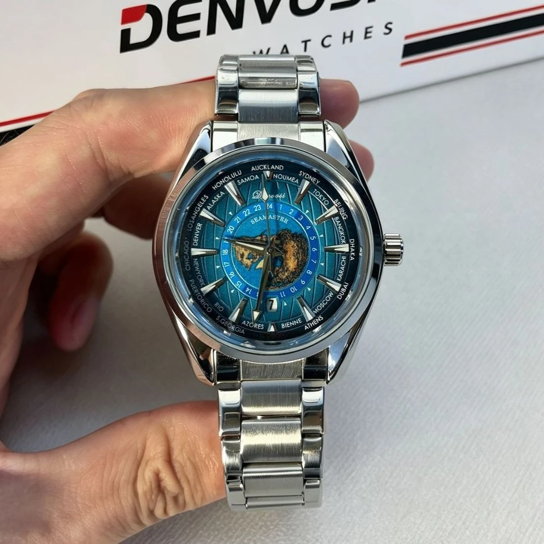 World Map Men Watch High Quality Waterproof Calendar Window Luminous Fashion Rubber Strap European Seahorse Series Quartz Watch