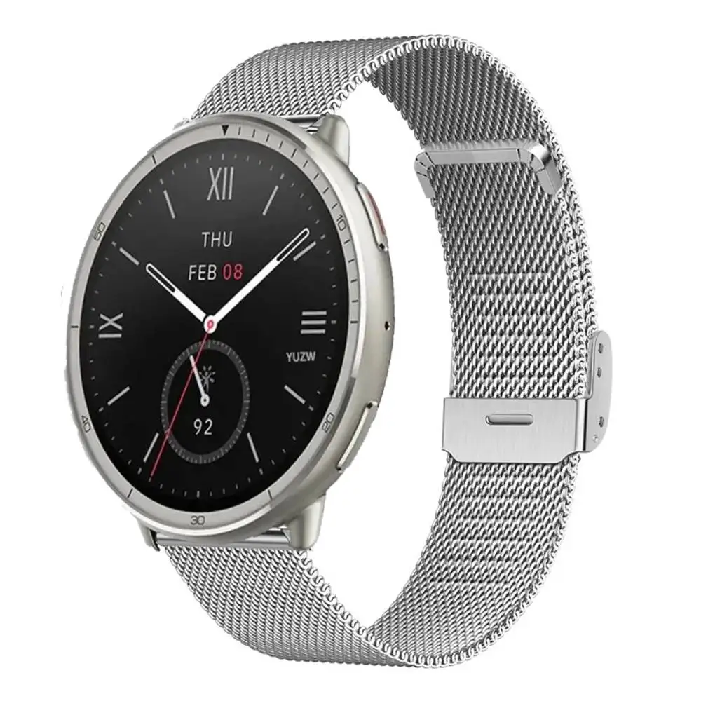 Pulseira de 20mm para Amazfit Active 2, Acessórios de Metal para Relógio Inteligente, Pulseira para Amazfit GTS 4 3 mini/Bip 3 pro