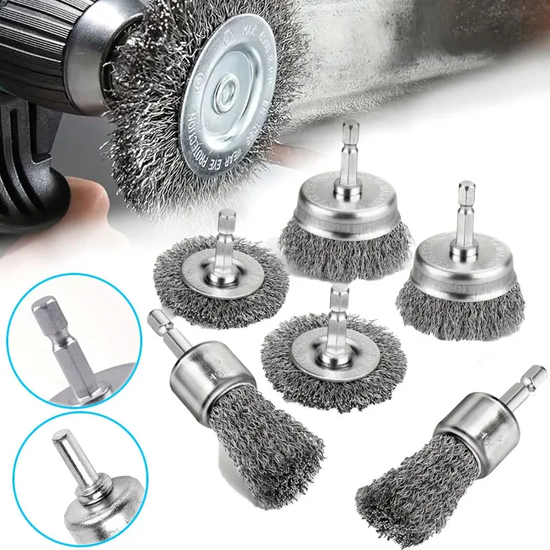 

Drill Wire Wheel Steel Metal Brush Grinder Polishing Wheels Attachment Sanding Abrasive Woodworking Rotary Tool Accessories