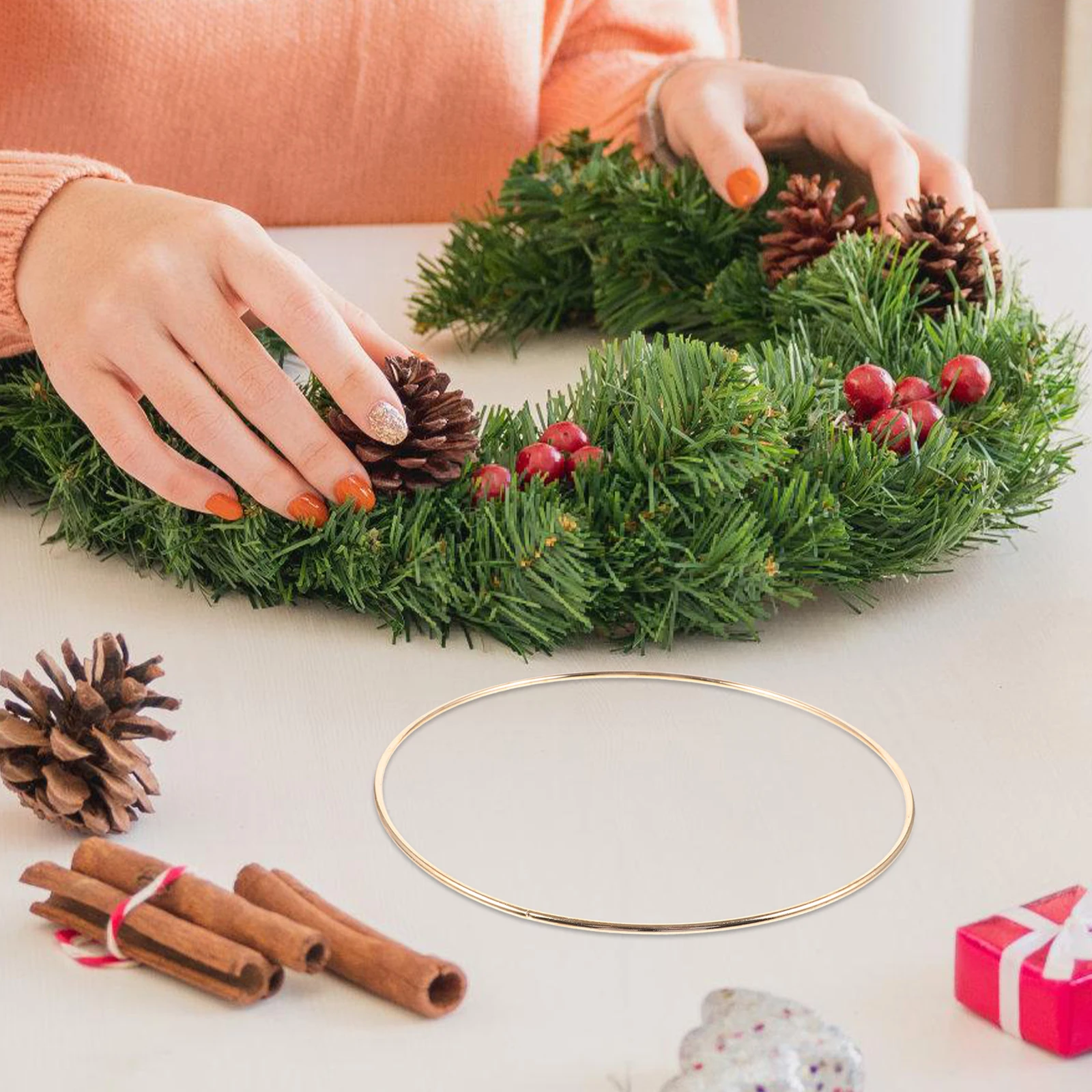 

5Pcs DIY Metal Hoops Eco-Friendly and Wear-Resistant for Creative Home Crafts Craft Hoops Round Rings Craft Rings