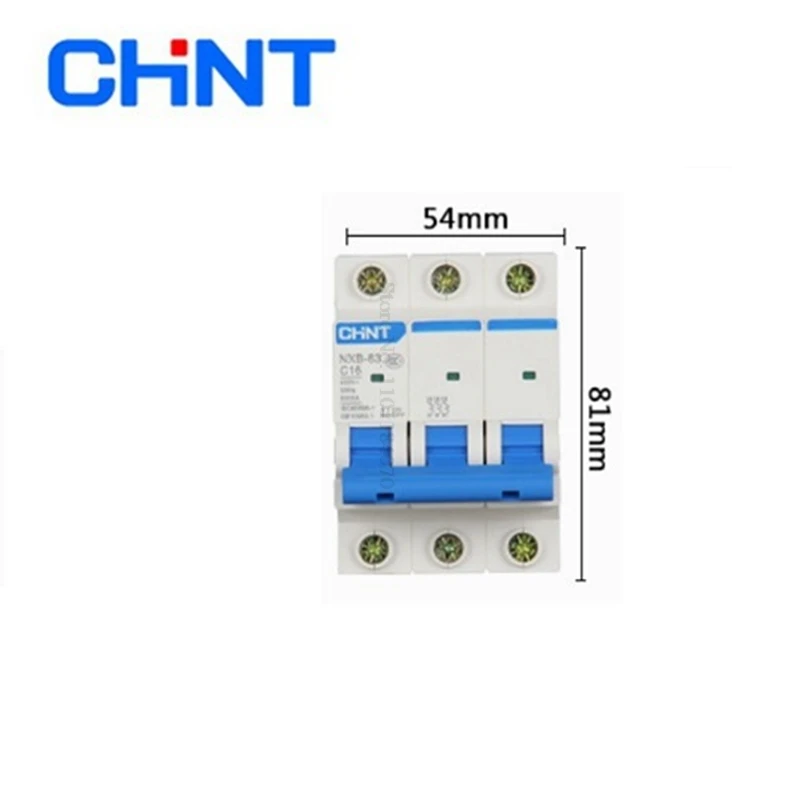 CHINT NXB-63 3P 1A 2A 3A 6A 10A 16A 20A 25A 32A 40A 63A Miniature Circuit Breaker Household MCB With Indication DIN Rail DZ47