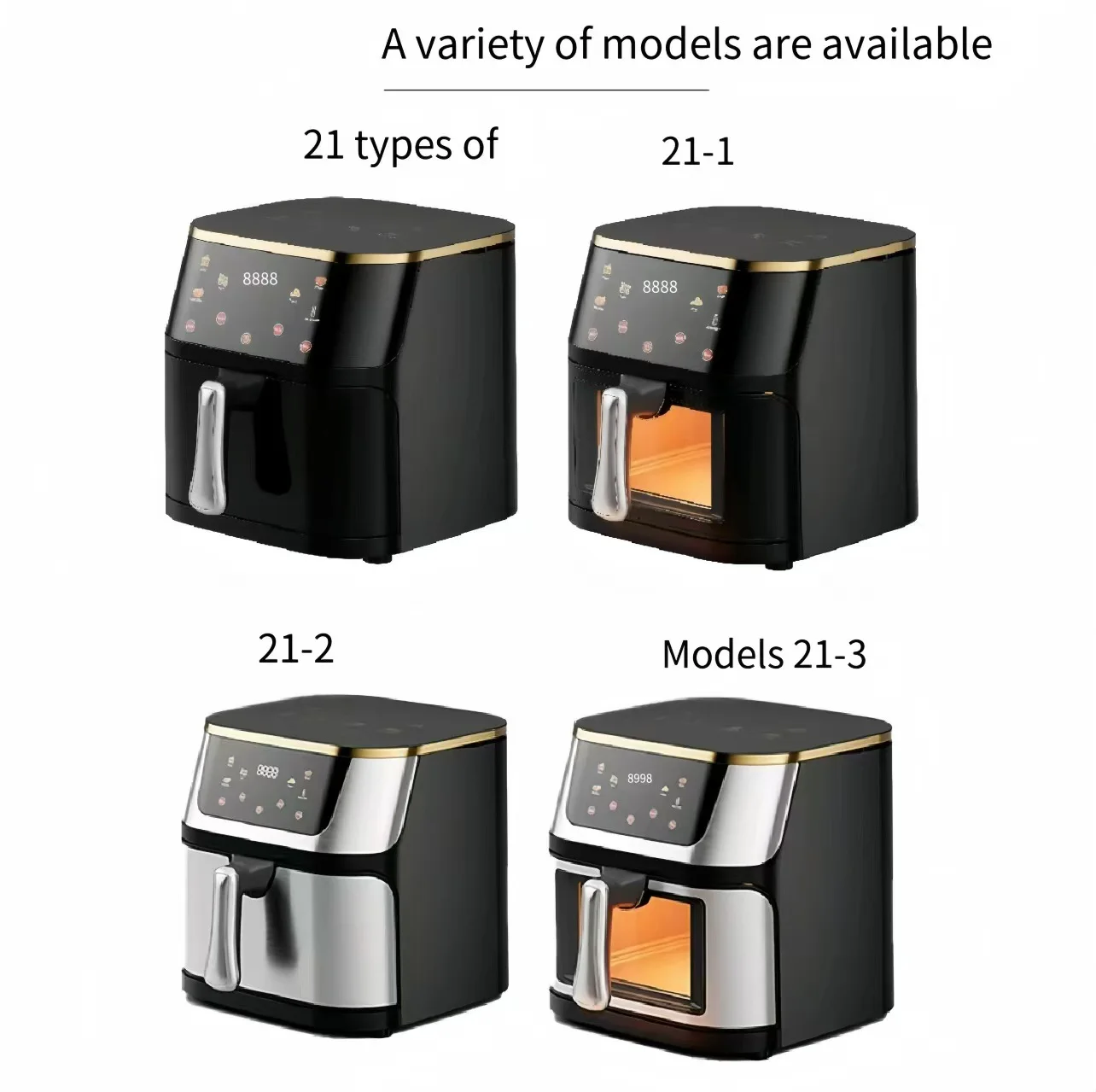 أحدث مقلاة هوائية عالية الجودة 8L 10L مقلاة كهربائية بصرية ذكية بدون زيت