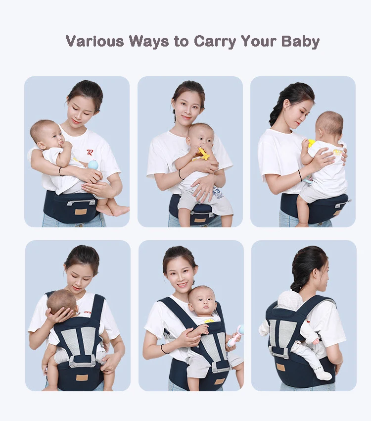 Baby Carrier with Hip Seat Ergonomic Newborn Infant Kids Multi-purpose Straps Sling Wrap Cotton Baby Waist Stool Carrier 0-36M