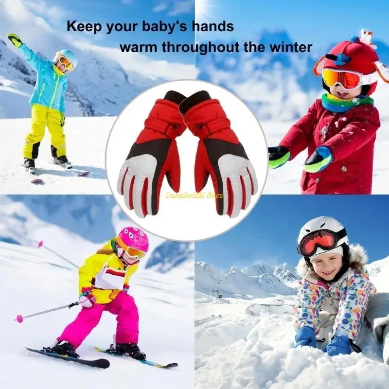 

WXTD New Winter Children Kids Windproof Ski Gloves Snow Waterproof Snowboard Mitten