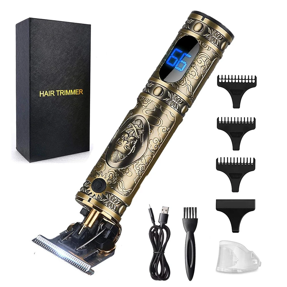 RESUXI Professional T Blade Hair Clippers for Men, Barber Beard Edger Liners, Gold Knight Close-Cutting Hair Trimming Machine