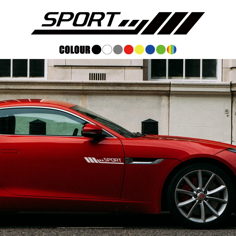 

2PCS SPORT Car Vinyl Sticker Car Body Side Skirts Sports Style Decal Racing Side Skirts Personality Sticker Auto Accessory