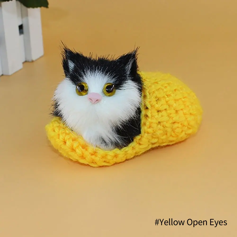 Simulation Mini Katze Nette Plüsch Katzen mit Sound Kinder Geburtstag Geschenke Kreative Nachahmung Katze Ornamente Hause Dekoration Lieferungen – Detail 19