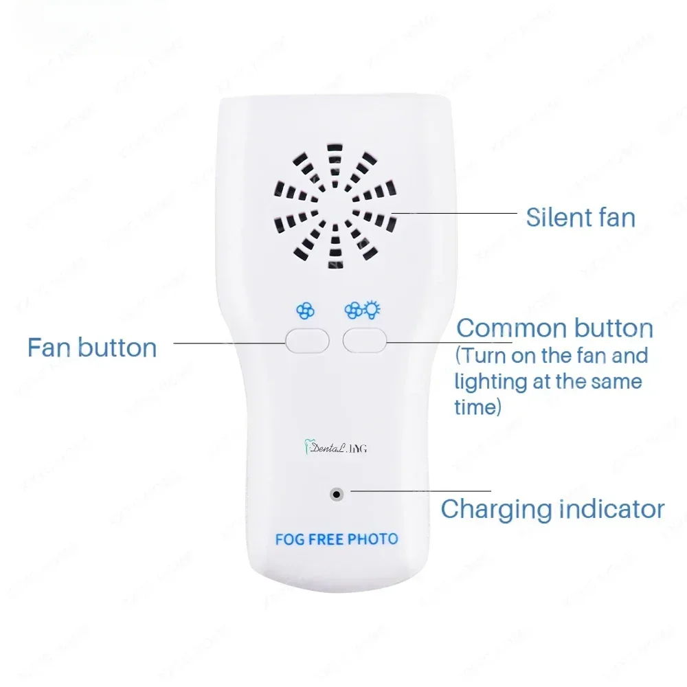 Dental orthodontic reflective plate mouth photo with lamp anti-fog stainless steel double-sided mirror set oral hook endoscope