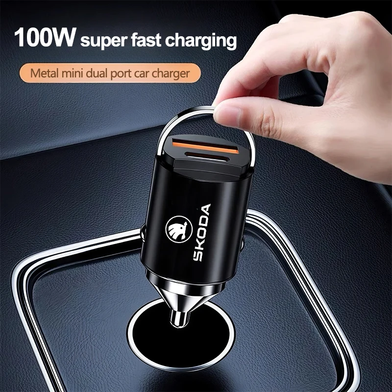 Micro Car Quick Charger Vehicle Cigarette Lighter Convert Plug For Skoda Octavia Kamiq Kodiaq Karoq Fabia Yeti Rapid Mk3 Superb