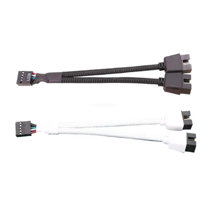 

USB2.0 9Pin Female to Two 9-Pin Male Extension Cable,Mainboard 9-PIN USB2.0 Header Splitter Cord DropShipping