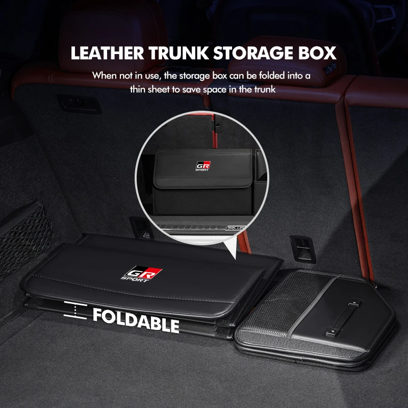 For Toyota Car Logo Trunk Storage Box Auto Organizer Foldable Stowing Container Bag GR Sport Gazoo Racing Yaris 86 Corolla Hilux view 4