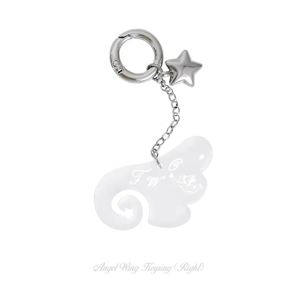 Creative Acrylic Star Angle Wings Keychain for Women