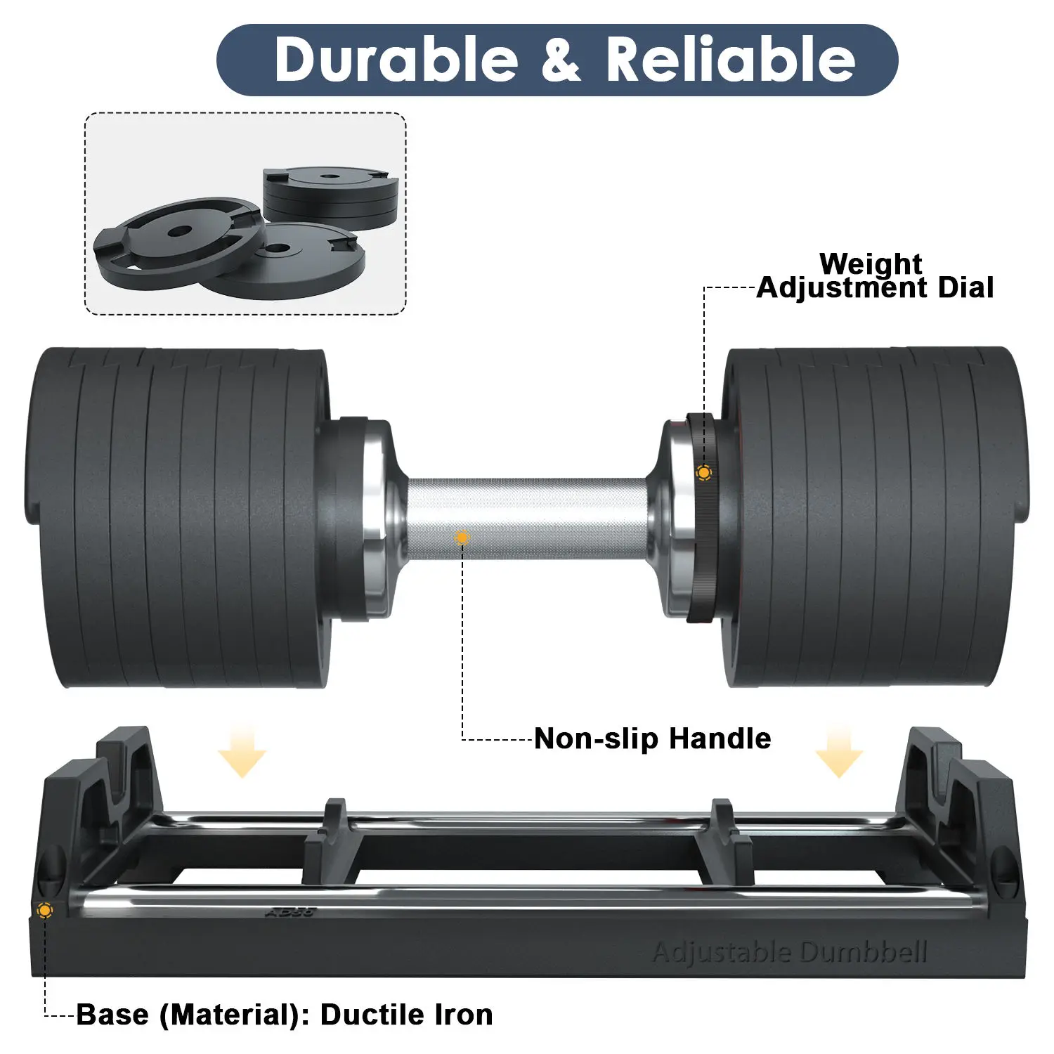 2026 Commercial Gym Equipment Cast Iron Adjustable Dumbbell for Strength Training Multi-Function Fitness Machine