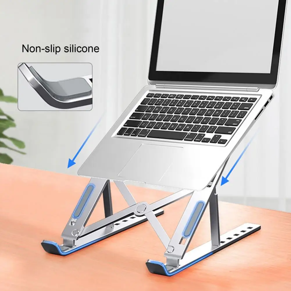 Ergonomic Laptop Stand Aluminum Alloy Laptop Stand Height Adjustable Desktop Riser Quick Heat Dissipation Foldable for Office