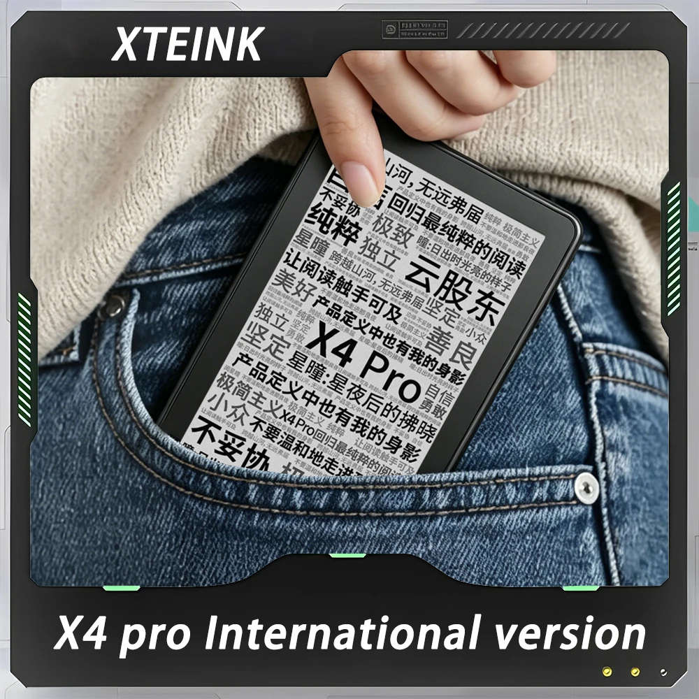 XTEINK X4 Pro International Version E-Ink Reader Touch Front Light Portable Eye Protection E-Paper Pocket Mini Ebook Reader Gift
