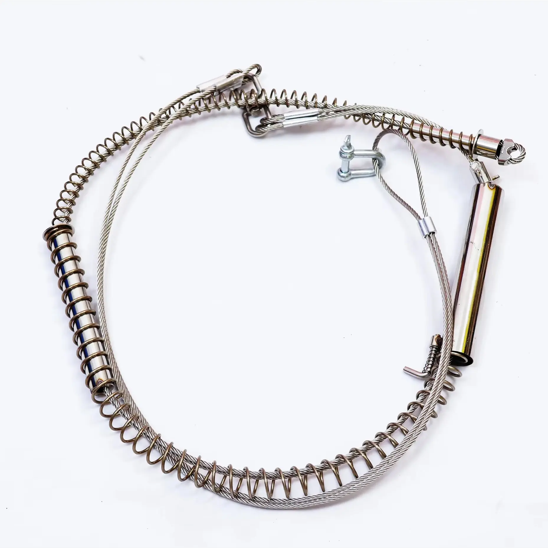 1PC Two Section Double Steel Wire Stronger Spring Replacement With Nuts Wire Rope For the Wild Boar Trap Fox Trap Rabbit Trap