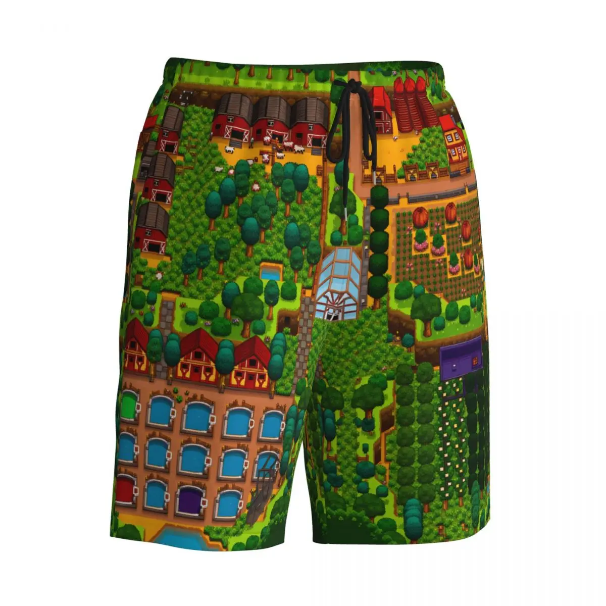 Stardew Valley Game Forest Farm Layout Board Shorts Summer Y2K Beach Short Pants Males Sports Fitness Quick Dry Swim Trunks view 4