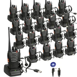 Baofeng Long Range Walkie Talkie, UHF, VOX rádio em dois sentidos, cabo de programação livre, BF-888S, 20 pcs