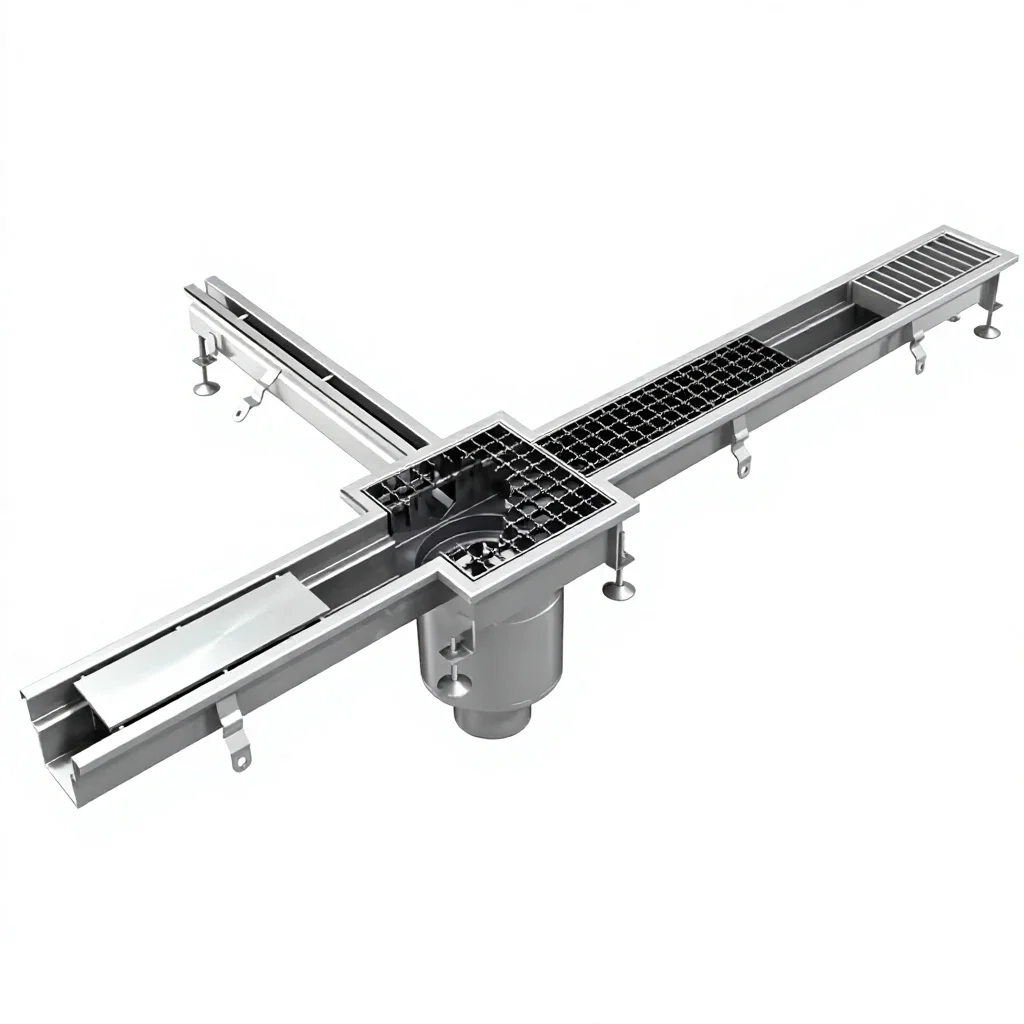Food Grade 304 Stainless Steel Hygienic Floor Drain, Water Seal Anti-Odor With Removable Strainer