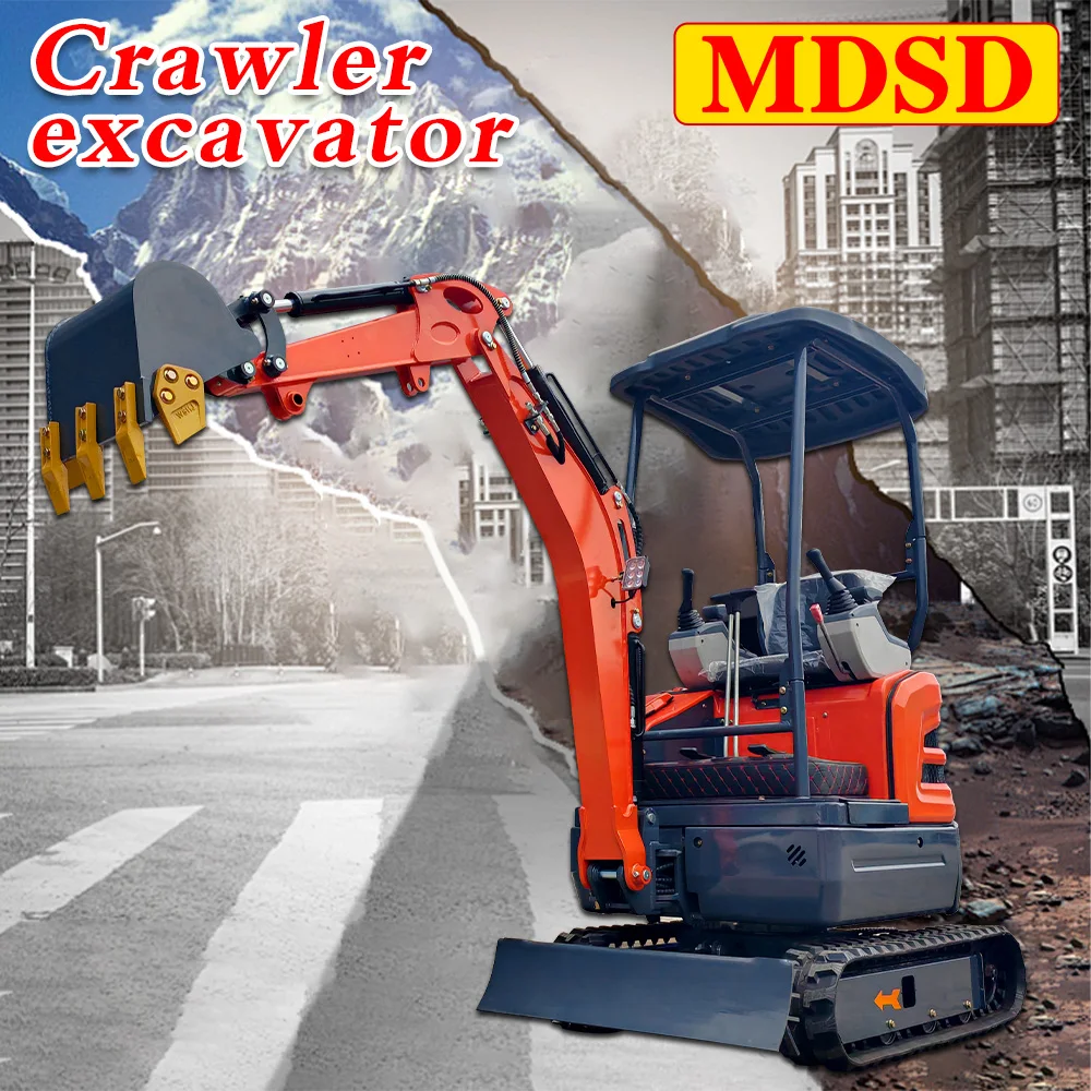 Escavatore da 2 tonnellate per mini escavatore diesel Kubota con accessori Scavatrice cingolata da 1,5 tonnellate Epa Euro5 Vendita di attrezzature per scavo