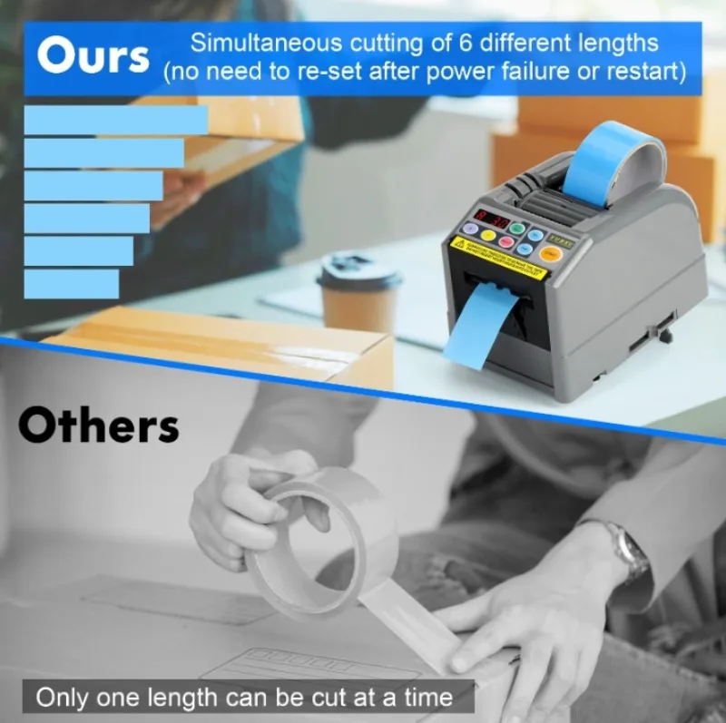 ZCUT-9 Automatic Electric Tape Dispenser 6-60mm Width Range Adhesive Packaging Machine