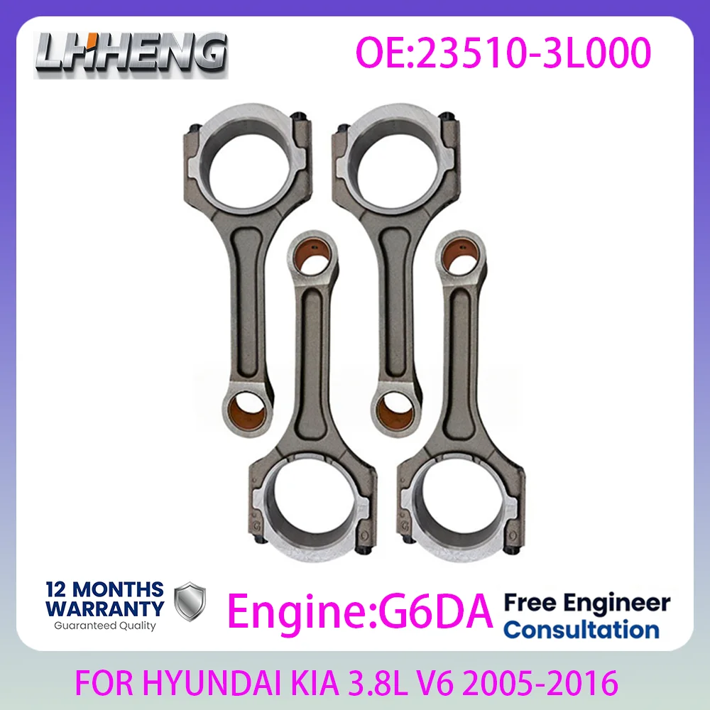 G6DA Engine Connecting Rod For HYUNDAI GENESIS EQUUS GRANDEUR KIA BORREGO CARNIVAL SORENTO 3.8L 3.8 L T V6 GAS 05-16 23510-3L000