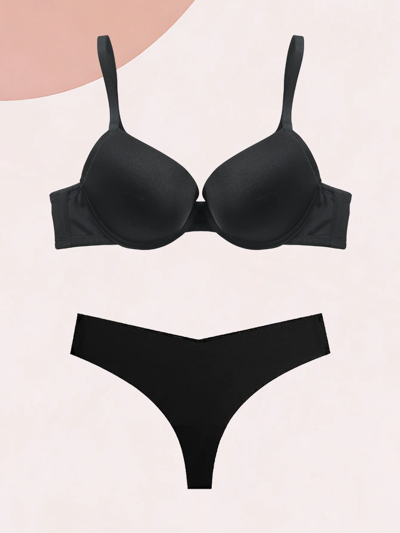 Varsbaby 2-teiliges Push-up-BH- und Tanga-Set, Alltags-BH, nahtlose Unterwäsche, Plus-Size-Dessous-Set für Damen