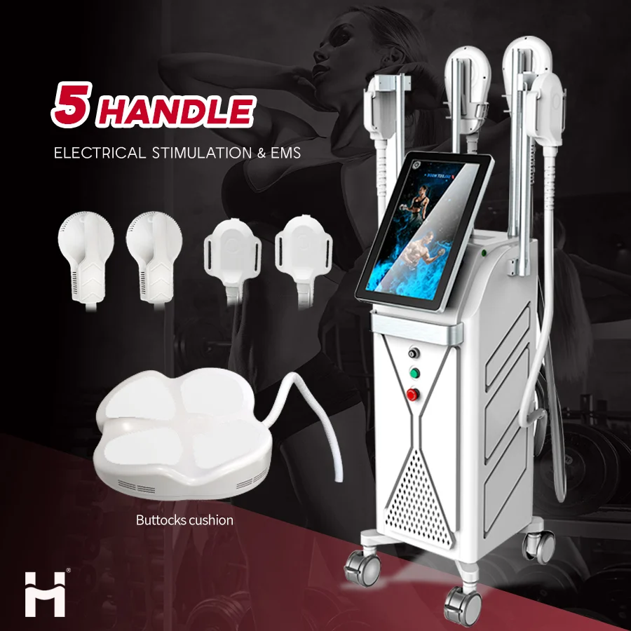 Hot Selling 4 Handles In 1 Fat Burning Muscle Ems Body Sculpting Machine Body Stimulator Hips Trainer Salon Exercise Equipment