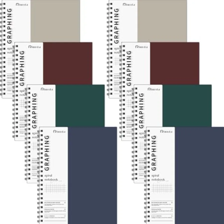 

Блокнот на спирали, 12,7 x 27,9 см, с сеткой, для инженерных записей, 120 страниц, бумага 100 г/м², толстая бумага.