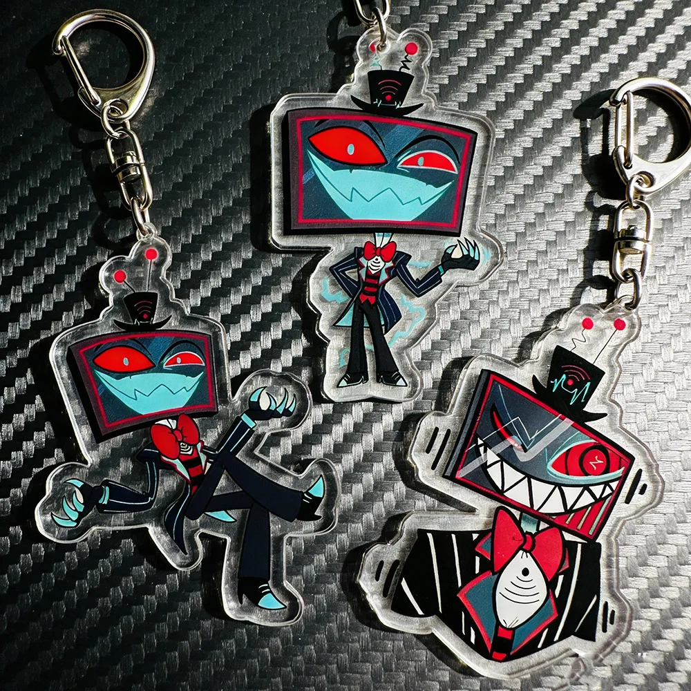 Cool Cartoon Chibi Alastor Vox Keychain Vox Fan Gift Vox Standee