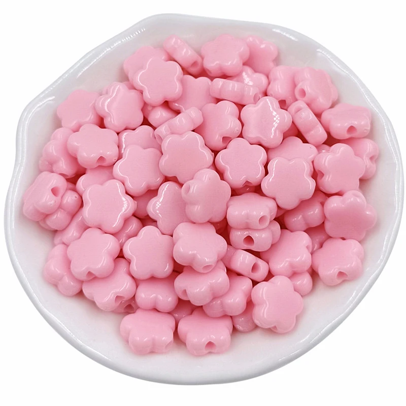 10mm 100pcs Macaron Color Creamy Flower Beads For Jewelry Making DIY Bracelet  Necklace Handmade Materials Fashion  Accessories