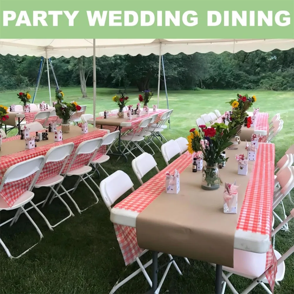 10 عبوات من الكراسي البلاستيكية البيضاء القابلة للطي بإطار فولاذي، كراسي تجارية خفيفة الوزن محمولة للمكتب وحفلات الزفاف والفناء #5