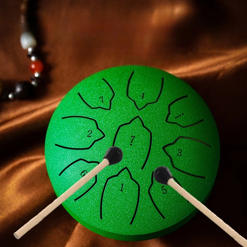 Fotografia 3: Tambor de Língua de Aço (Rain Drum) de 4 Polegadas com 9 Notas, Impermeável, Mini Tambor Chakra, Ideal para Meditação, Yoga e Educação