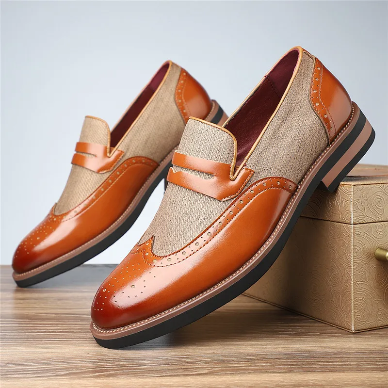 Men's Patent Leather Loafers Flat Driving Shoes