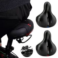 PU Leather Oversized Bike Seat Spring Waterproof Wide Bicycle Saddle Soft Comfortable High Elasticity Exercise Bikes Saddle