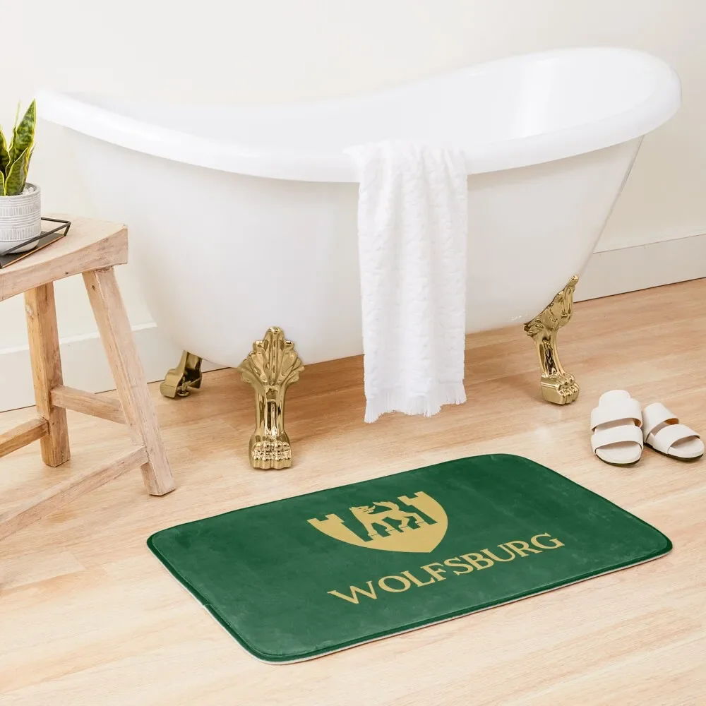 

Wolfsburg Gold Bath Mat Front Door Home Decor Anti-Skid Shower Mat