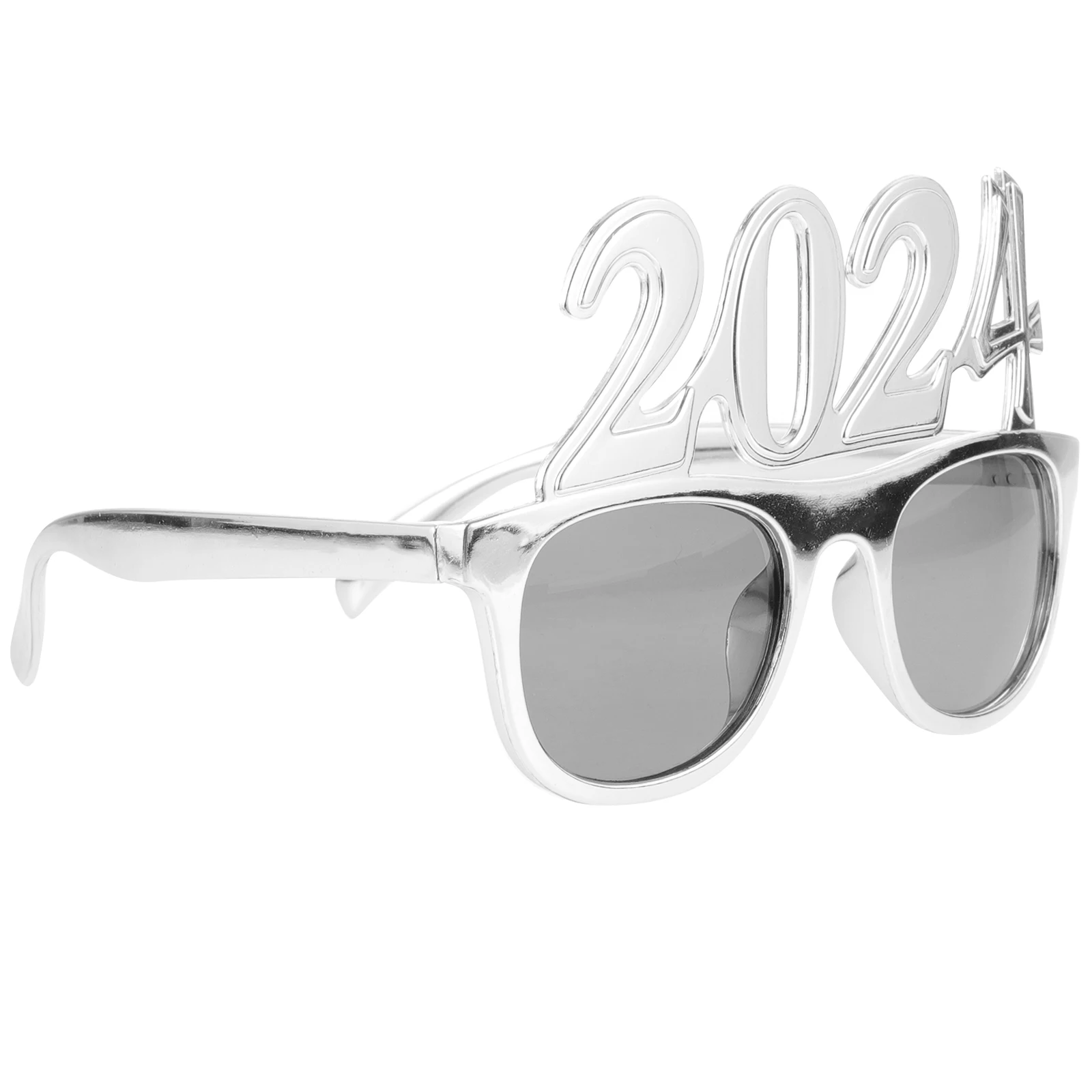 

Silver New Year Party Eyeglasses 2024 Decorations Celebration Festive Props Novelty Glasses Accessories Silver Color Photos