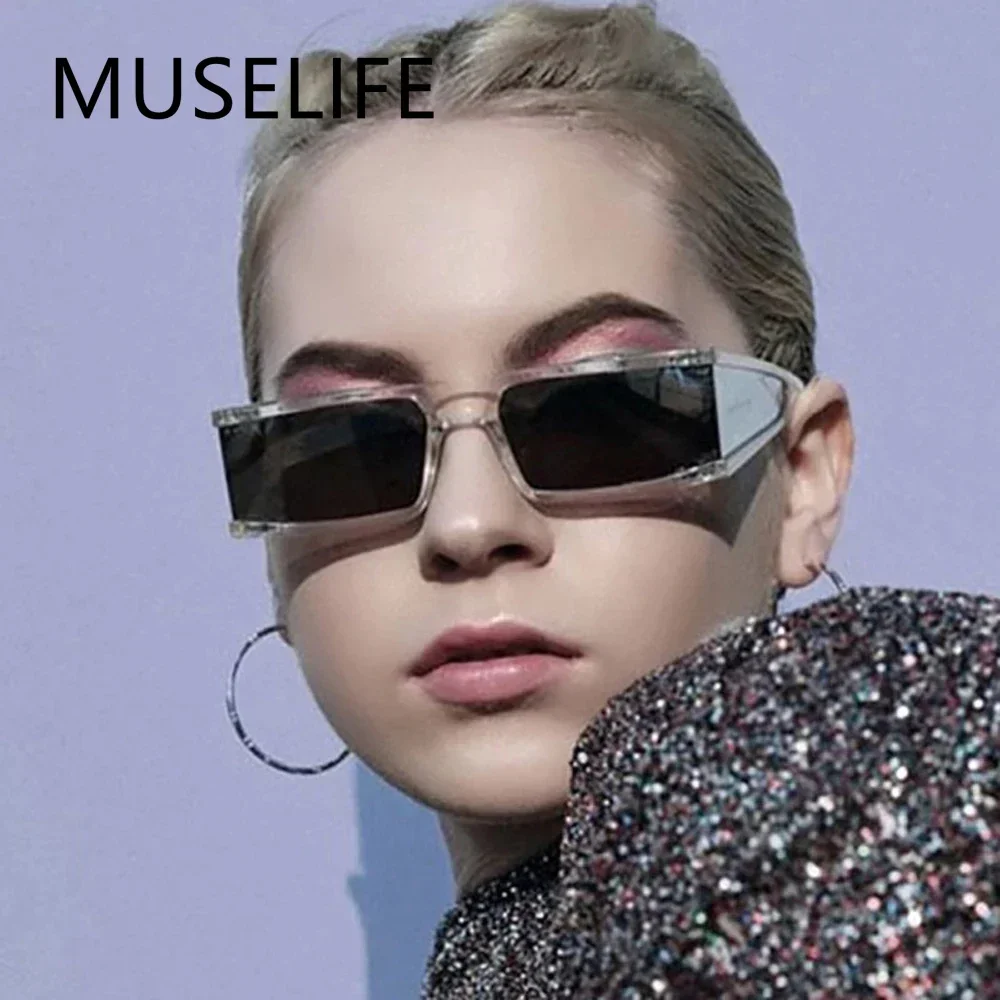 Fashion Rectangle Sunglasses Women New Oversized Mirror Men Shades Glasses Luxury Brand Trend Unique Female Eyewear