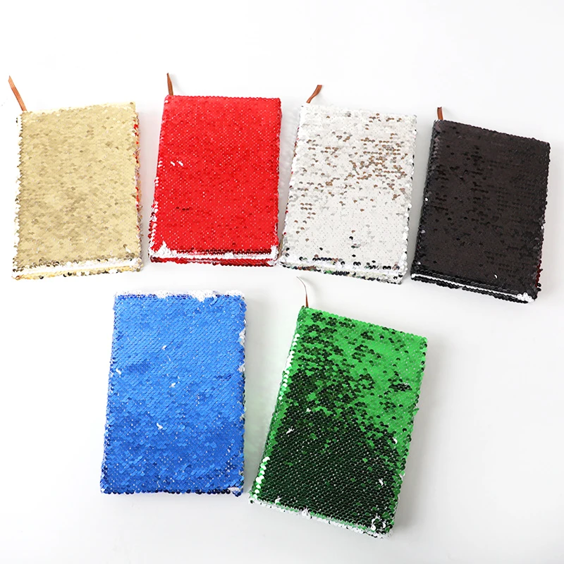 1 Pcs Sequin Flip This A6 Notebook Creative Stationery Gift Diary Note Notepad Portable Dhiny Hand Ledger Double-Sided Flip