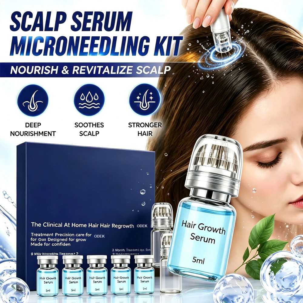 Micro Rosemary Hair Regrowth Serum Kit Scalp Nourishing Serum for Fuller Thicker Healthier Hair Strengthening Scalp Care Set