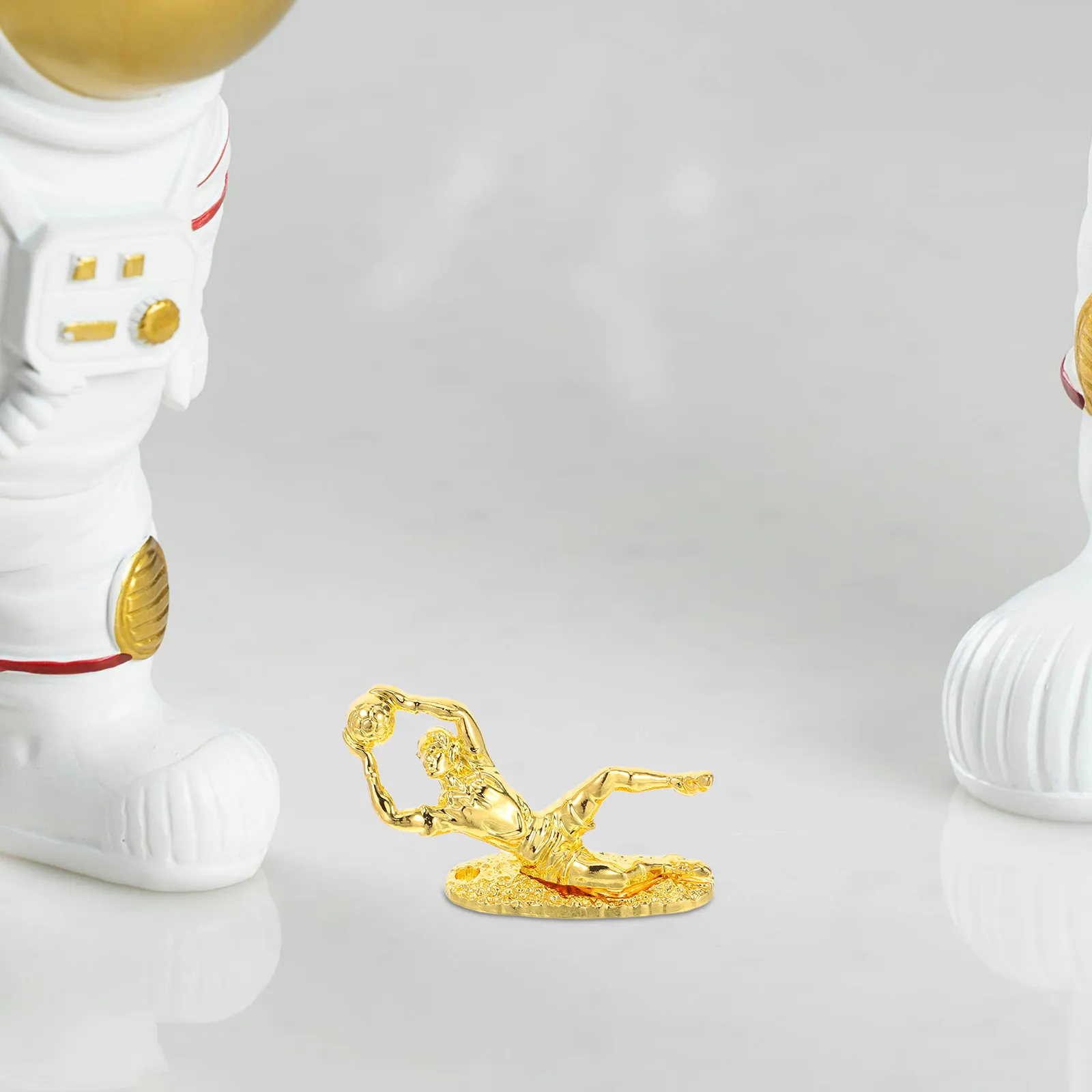 

2Pcs Award Trophy Soccer Match Gold Goalkeeper Mini Desktop Prizes for Adults Sports Competitions Party Celebrations